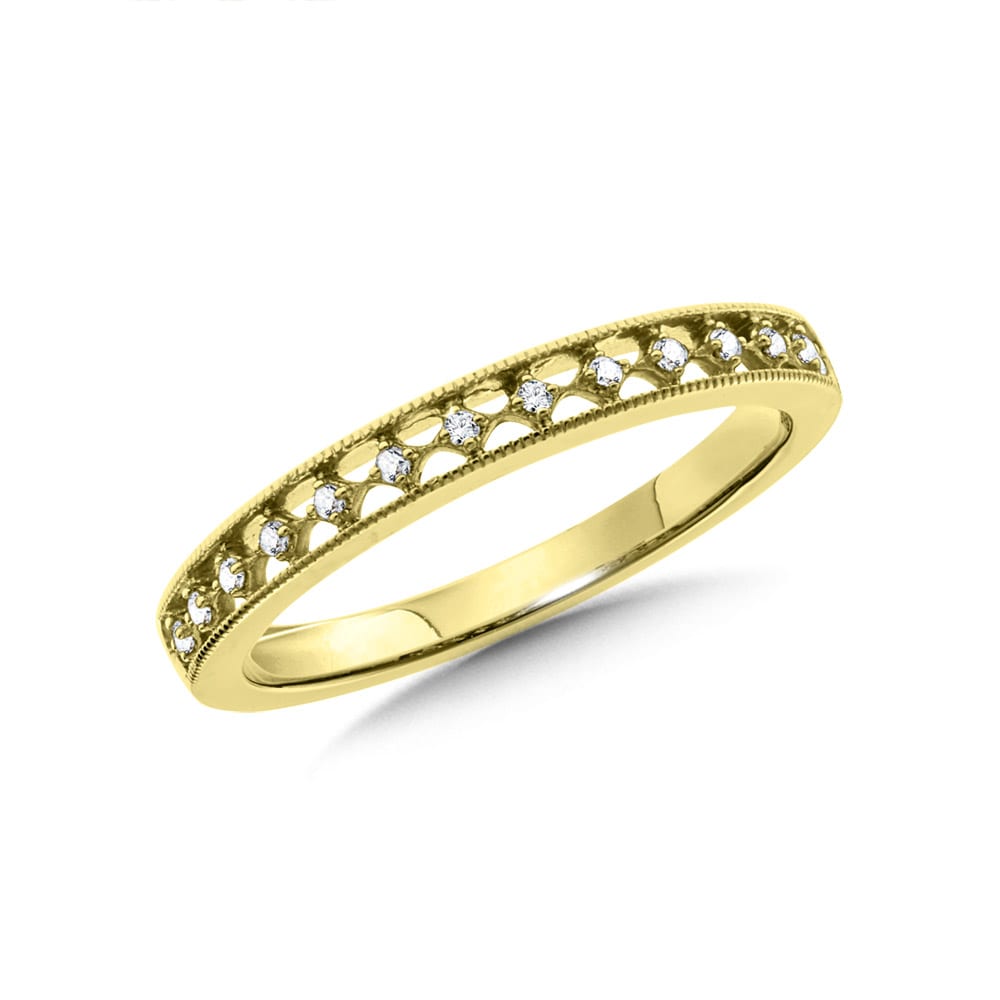 14K Yellow Gold Diamond Stackable Ring