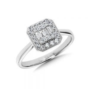 14K White Gold Diamond Ring