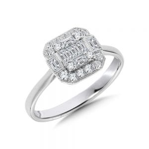 14K White Gold Diamond Ring