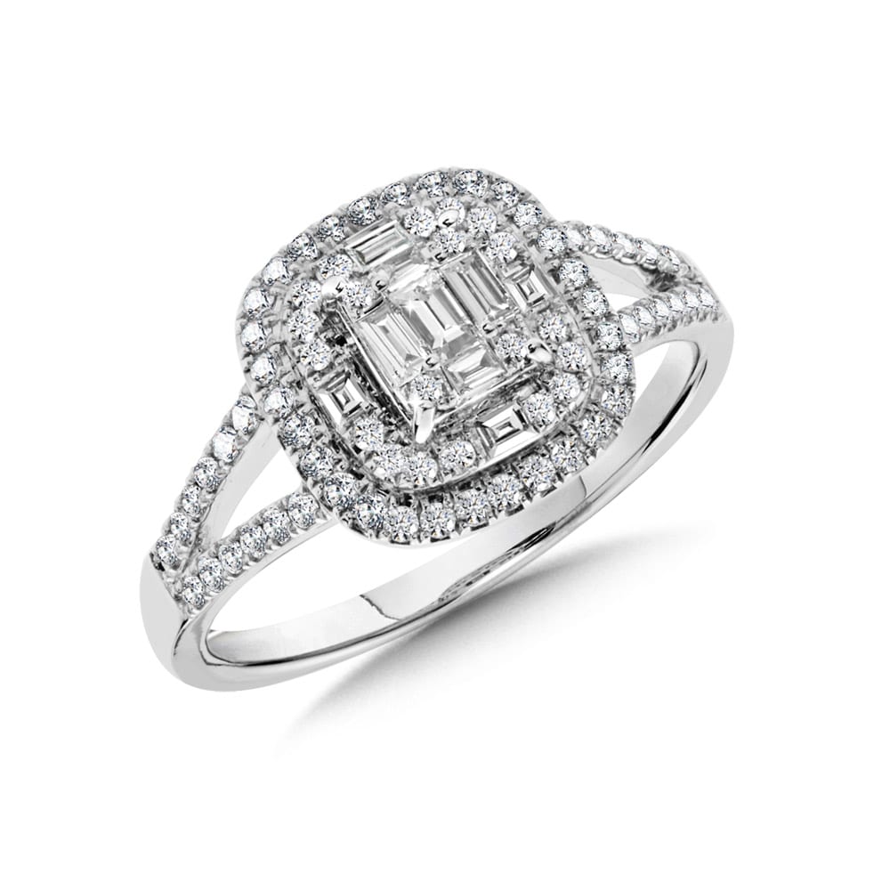 14K White Gold Diamond Ring