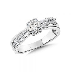 14K White Gold Diamond Ring