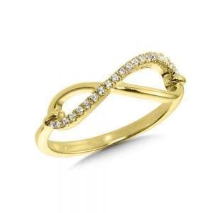 14K Yellow Gold Pave Diamond Ring