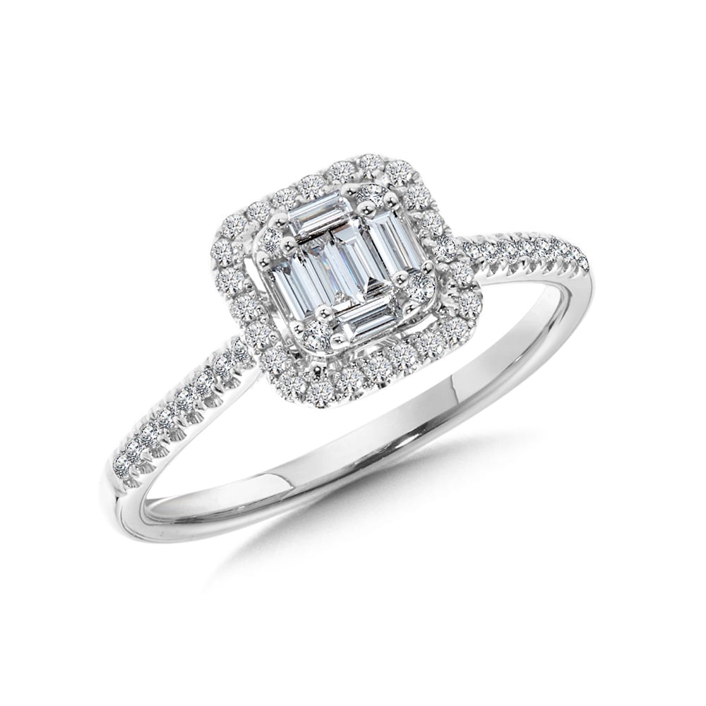 14K White Gold Diamond Ring