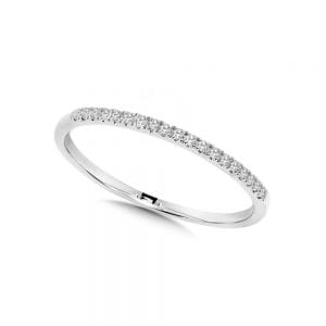 10K White Gold Petite Stackable Diamond Band