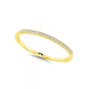 10K Yellow Gold Petite Stackable Diamond Band