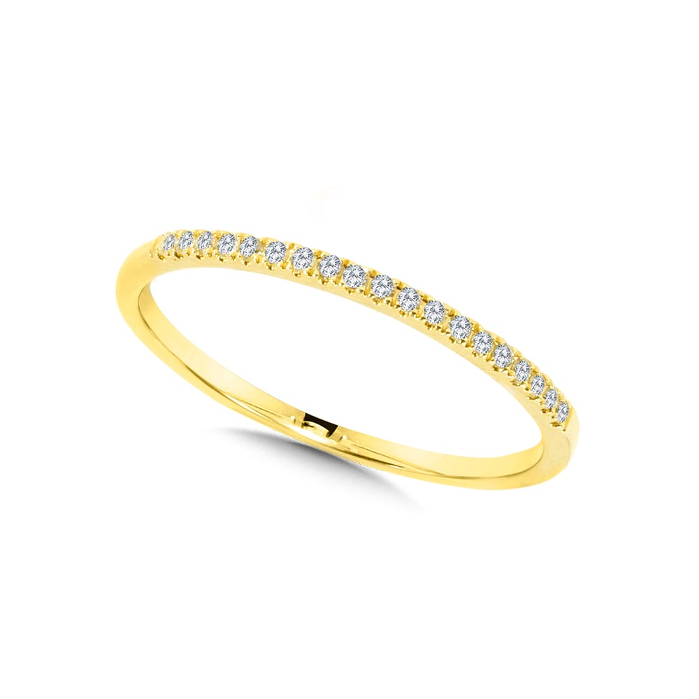 10K Yellow Gold Petite Stackable Diamond Band