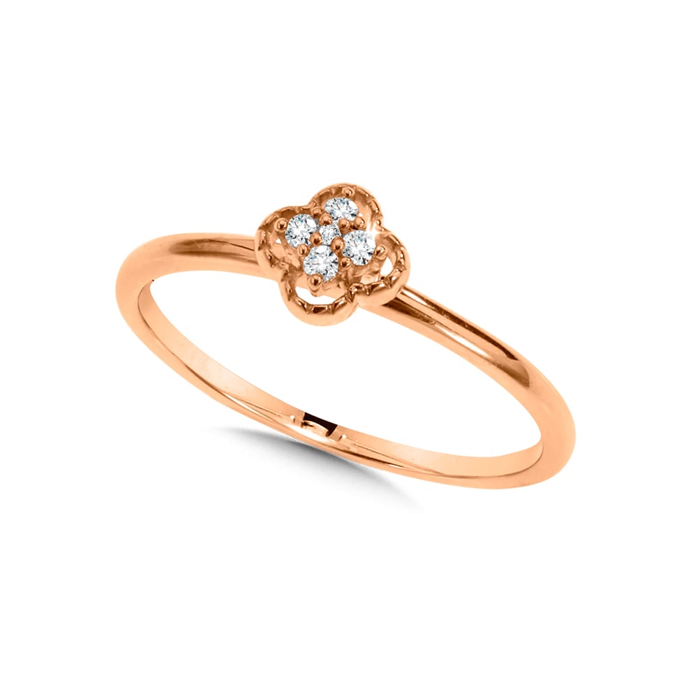 Clover-Shaped Diamond Promise Ring