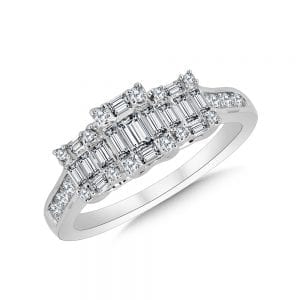 3-Stone Illusion Plumb Collection Cluster Diamond Ring