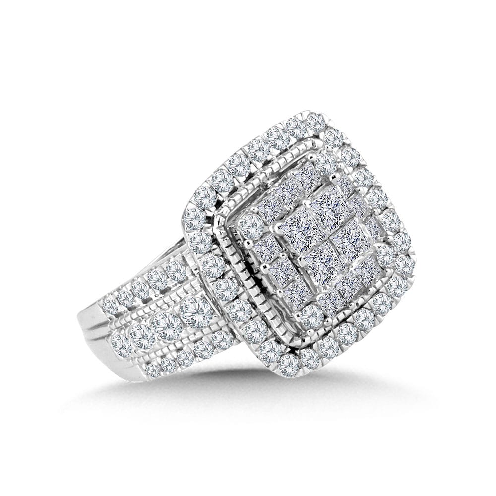 Plumb Collection Princess-Cut Cluster Diamond Statement Ring - Image 2