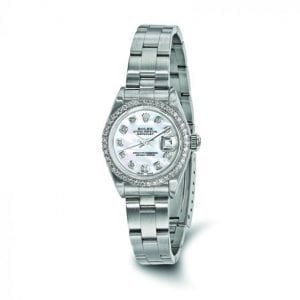 Pre-owned Rolex DateJust 18k White Gold & Stainless Steel Women's Watch