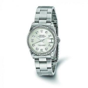 Pre-owned Rolex DateJust 18k White Gold & Stainless Steel Diamond Dial 31mm Women's Watch