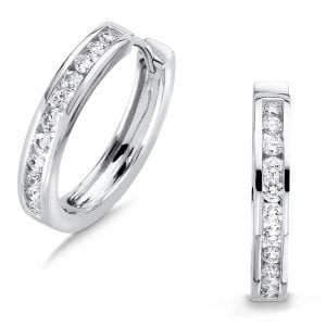 Channel set Diamond Hoops in 14k White Gold (1/2 ct. tw.) HI/SI2-SI3