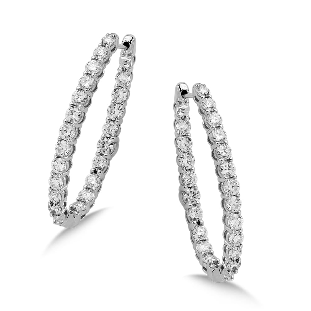 Oval Diamond Reflection Hoops