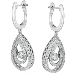 Dancing Diamond Pear-Shaped Halo Earrings