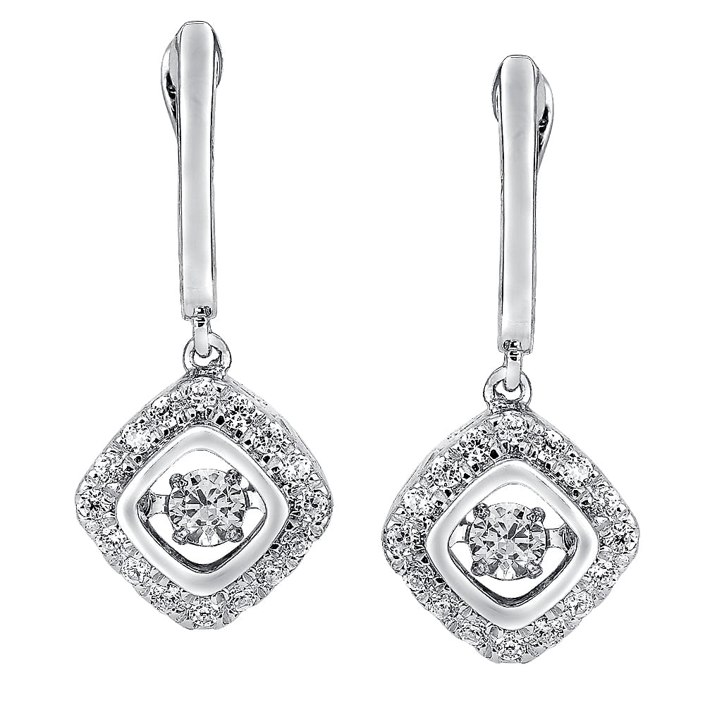 Dancing Diamond Cushion-Shaped Earrings