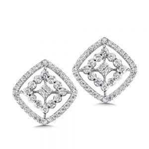 Diamond Earrings in 14K White Gold