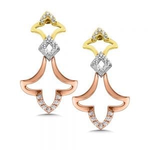Diamond Earrings in 14K White/Yellow/Rose Gold
