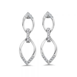 Diamond Earrings in 14K White Gold