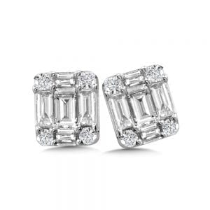 14K White Gold Diamond Earrings