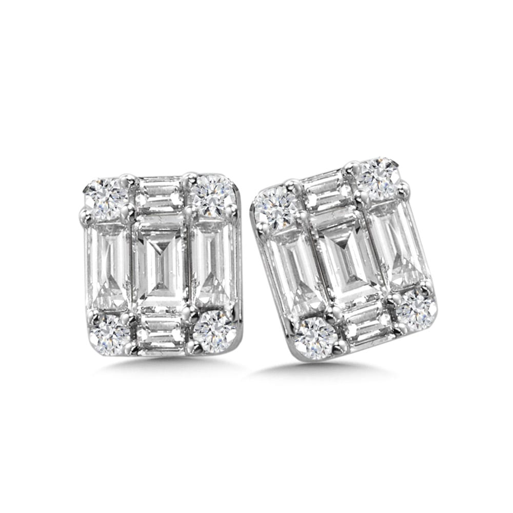 14K White Gold Diamond Earrings