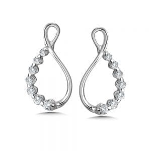 Diamond Earrings in 14k White Gold