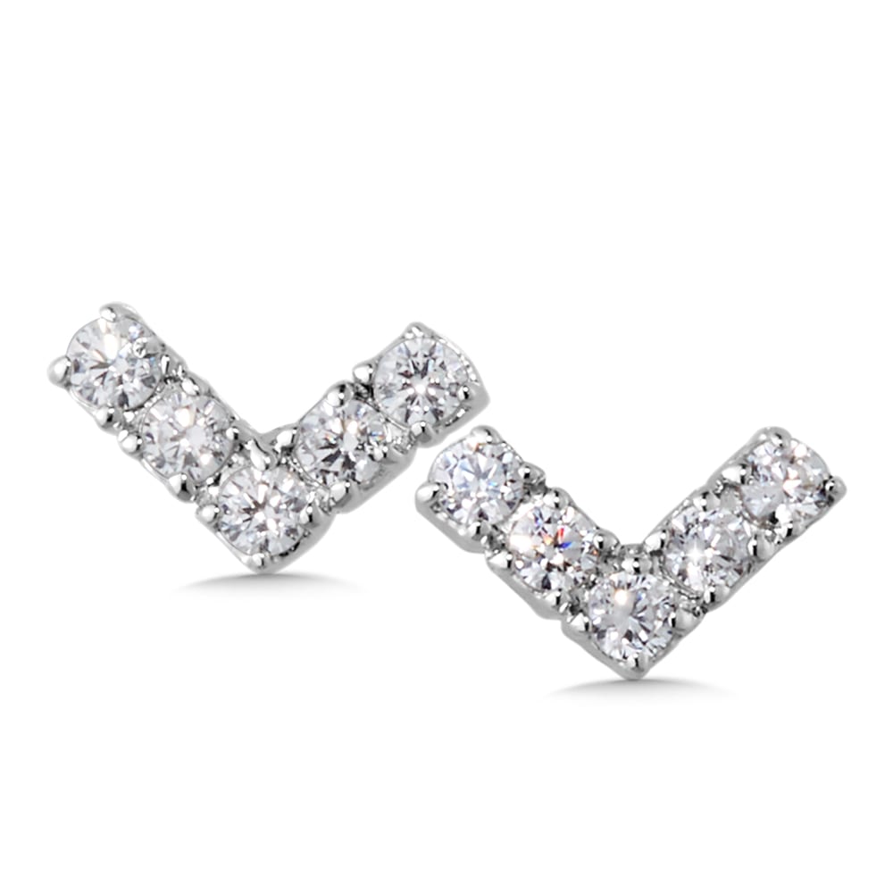 14K White Gold Diamond Earrings