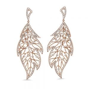 14K Rose Gold Diamond Earrings