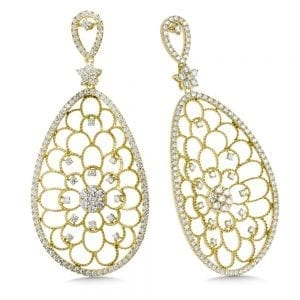 14K Yellow Gold Diamond Earrings