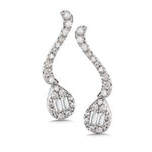 14K White Gold Diamond Earrings