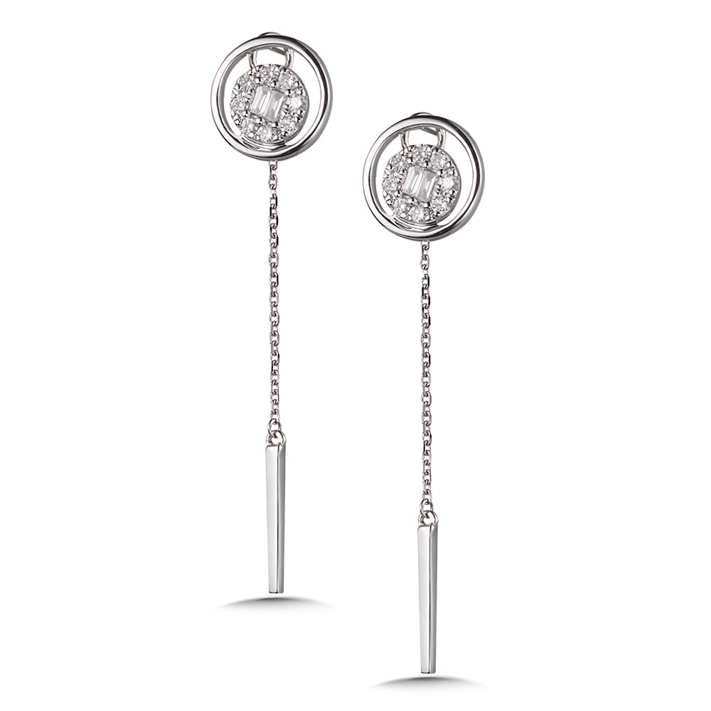 14K White Gold Diamond Earrings