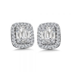 14K White Gold Diamond Earrings