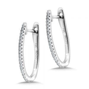 Petite Pave Diamond Horseshoe Hoop Earrings