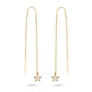 Diamond Star Threader Earrings