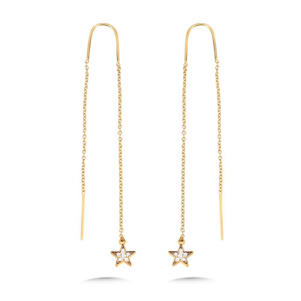Diamond Star Threader Earrings