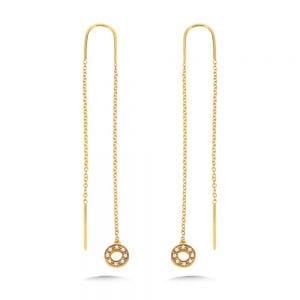 Diamond Circle Threader Earrings