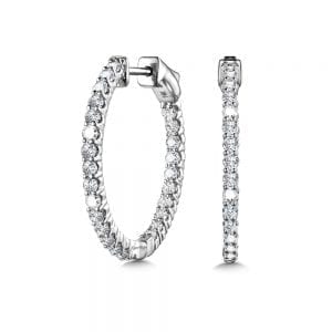 Bold Front-Facing Round Diamond Hoops