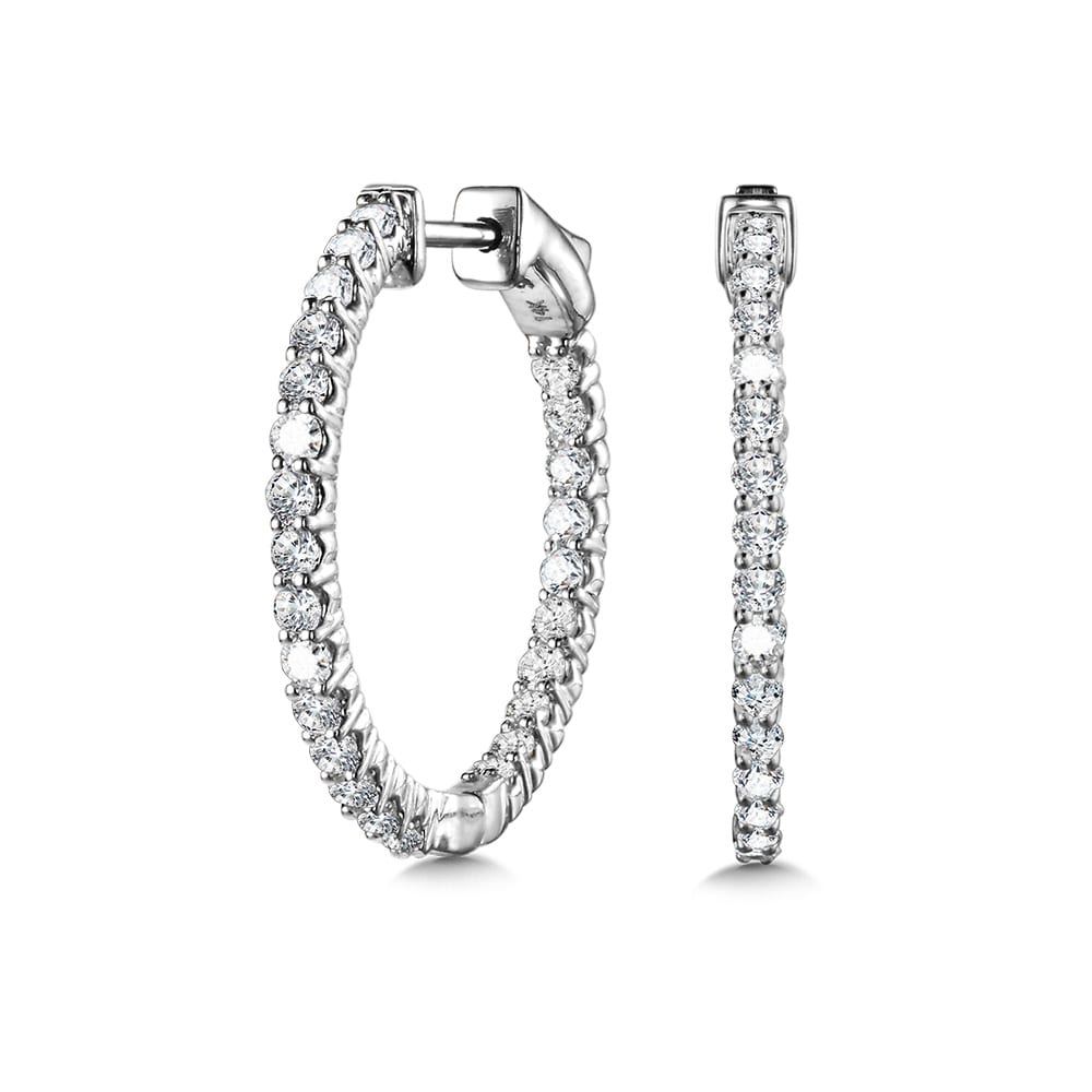 Bold Front-Facing Round Diamond Hoops
