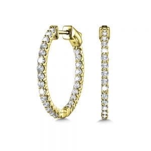 Bold Front-Facing Round Diamond Hoops
