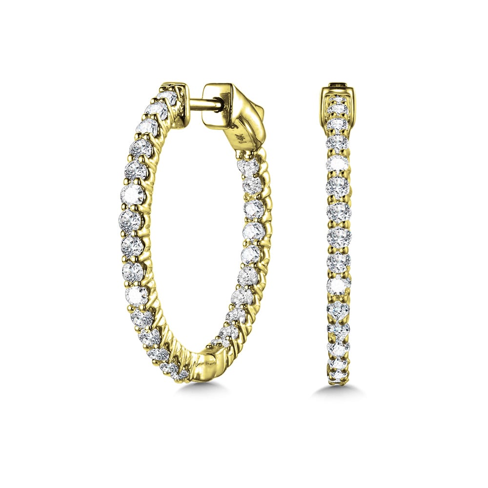 Bold Front-Facing Round Diamond Hoops