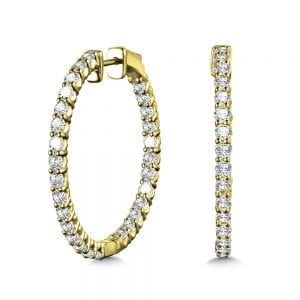 Bold Front-Facing Round Diamond Hoops