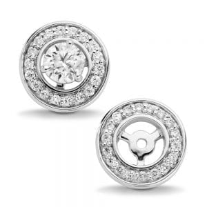 Pave set Diamond Cushion Shaped Halo Earring Jacket