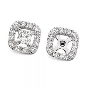 Cushion Shape Diamond Earring Jackets