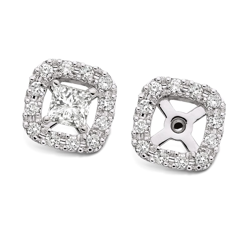 Cushion Shape Diamond Earring Jackets