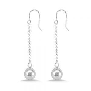 Sterling Silver Dangle Ball Earrings