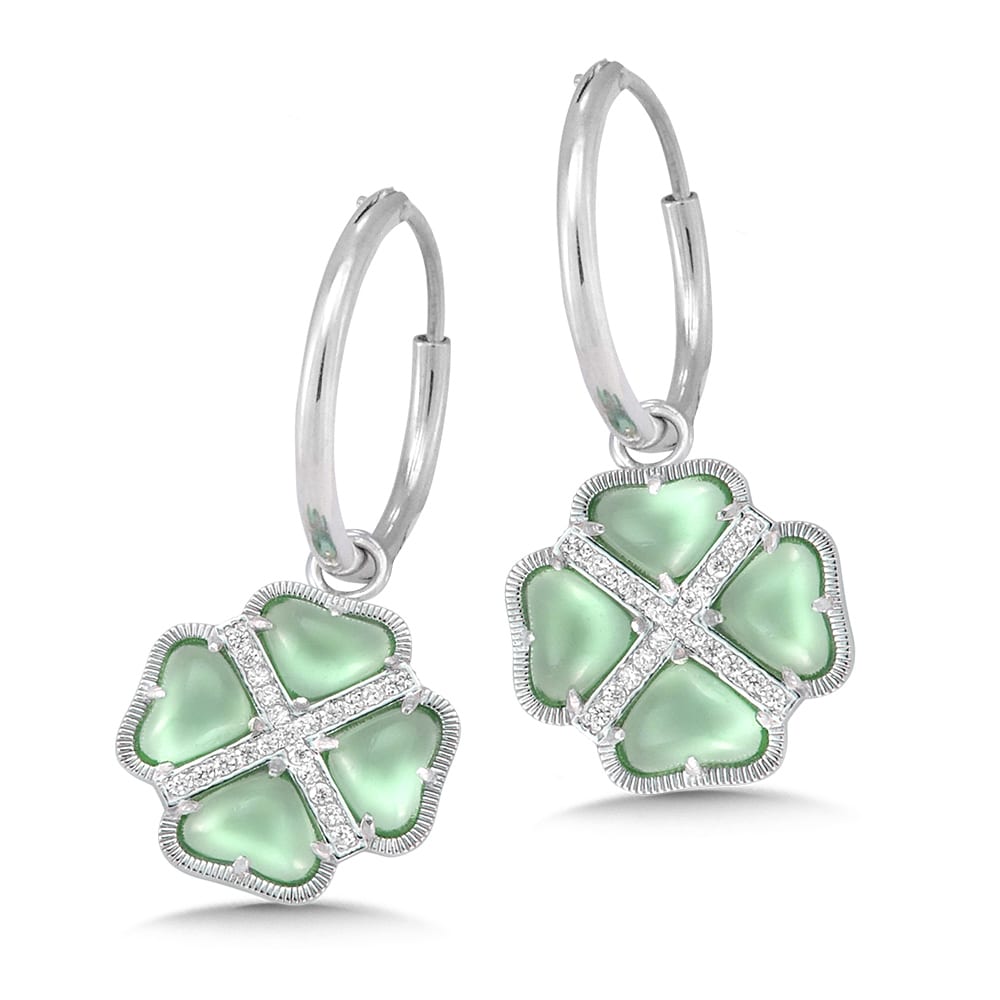 Sterling Silver Artisan Clover Earrings