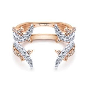 14K White and Rose Gold Diamond Ring Enhancer