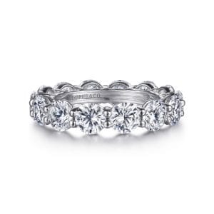 14K White Gold Shared Prong Diamond Eternity Band