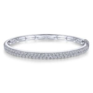 14K White Gold Diamond Pavé Bangle