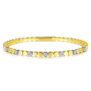 14K White-Yellow Gold Diamond Bangle