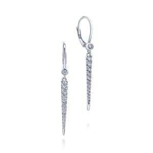 14K White Gold Peek A Boo Spike Diamond Earrings